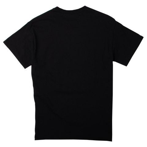 DOL ( Division of labor) Hope, positive message with Japanese characters with flowers on  black t-shirt back
